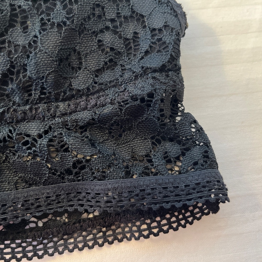 Xhilaration Women's Lace Bandeau Bra S Small Black Longline Bralette - Picture 3 of 10